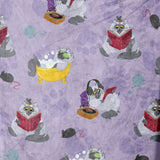 Oversized Fleece Thermal Blanket 180cm x 200cm - Lilac Cat Design