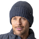 Mens Andes Turn Over Cuff Ribbed Nepp Hat - Denim