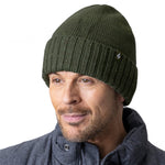 Mens Andes Turn Over Cuff Ribbed Nepp Hat - Khaki