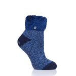 Ladies Original Lindsay Lounge Socks with Turnover Top - Blue