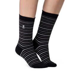 Ladies Ultra Lite Annapurna Stripe Socks - Black