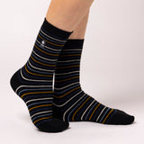 Ladies Ultra Lite Annapurna Stripe Socks - Navy