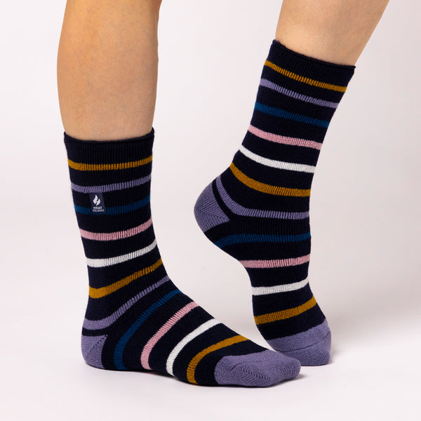 Ladies Lite Classic Stripe Annika Socks - Navy