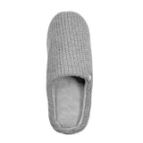 Mens Asher Rib Knit Thermal Slippers - Grey