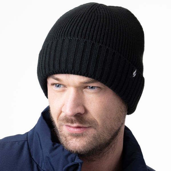 Mens Aspen Turnover Cuff Hat - Black