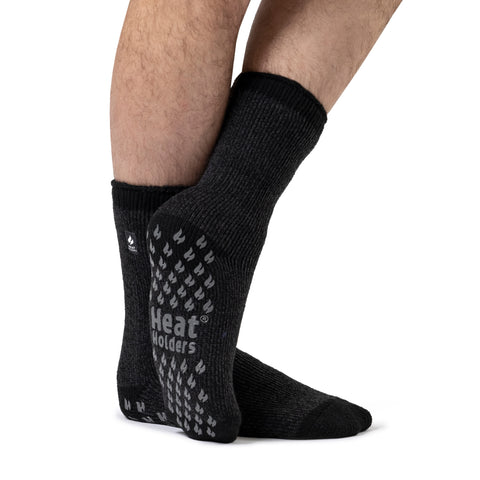Mens Original Twist Slipper Socks - Black & Grey