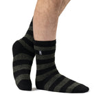 Mens Original Palermo Chunky Stripe Socks - Black & Olive
