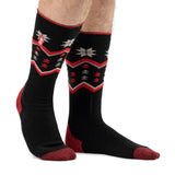 Mens Ultra Lite Long Ski & Snow Sports Socks - Black Fairisle