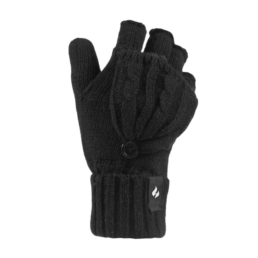 Ladies Thermal Converter Mittens - Black