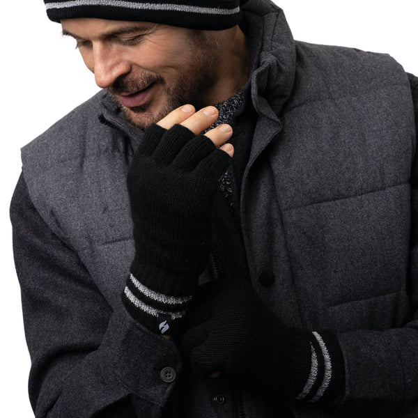 Mens Workforce Fingerless Gloves - Black