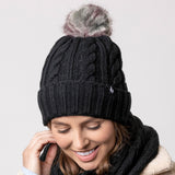 Ladies Maine Original Pom Pom Hat - Black