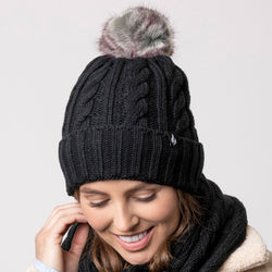 Ladies Maine Original Pom Pom Hat - Black