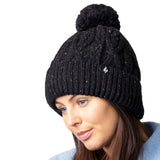 Ladies Salzburg Nepp Yarn Pom Pom Hat - Black