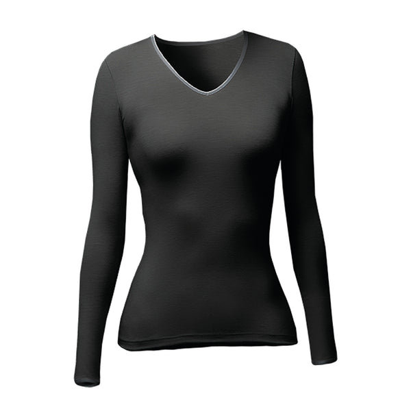 Ladies Lightweight Thermal Long Sleeve Vest - Black