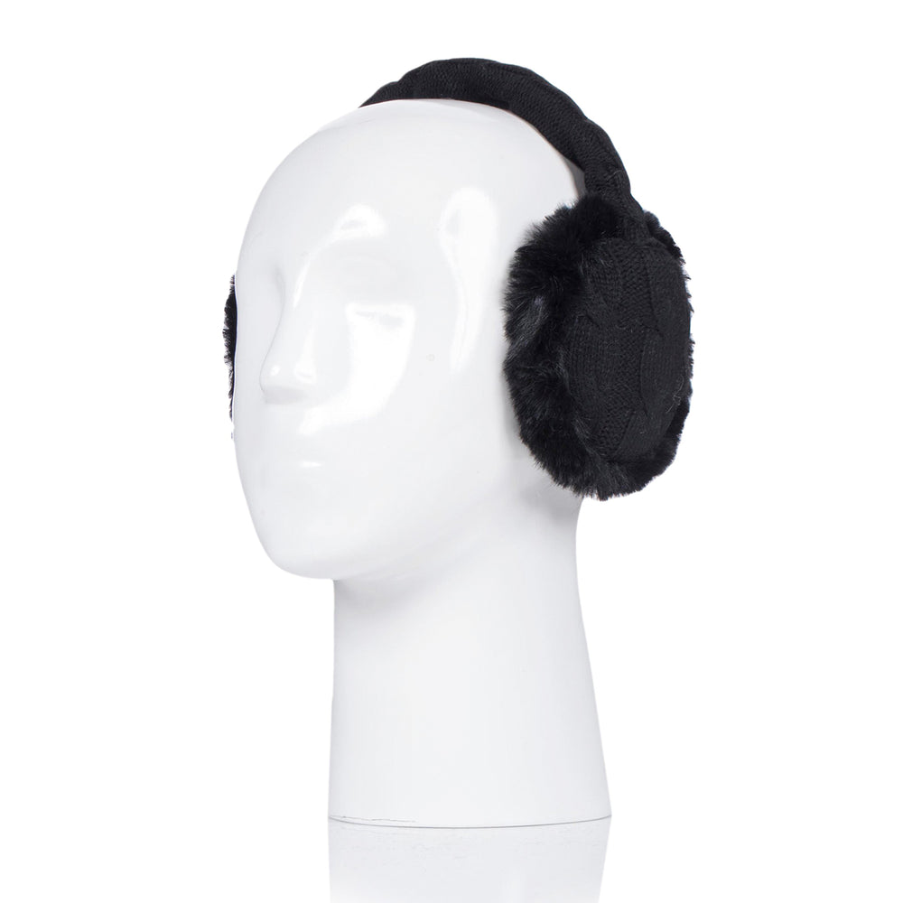 Ladies Adjustable Folding Earmuffs - Black