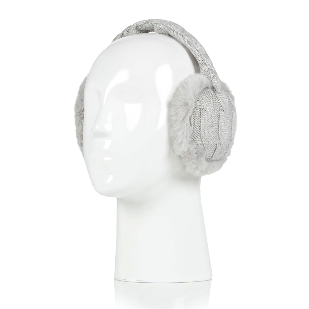 Ladies Adjustable Folding Earmuffs - Light Grey