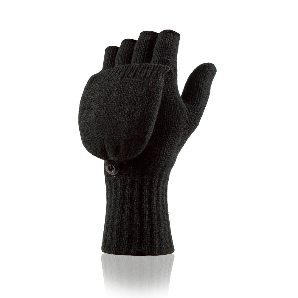 Unisex Thermal Converter Mittens - Black