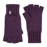 Ladies Carly Plain Fingerless Gloves - Purple