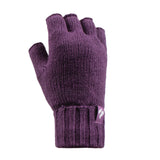 Ladies Carly Plain Fingerless Gloves - Purple