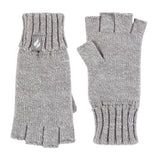 Ladies Carly Plain Fingerless Gloves - Light Grey