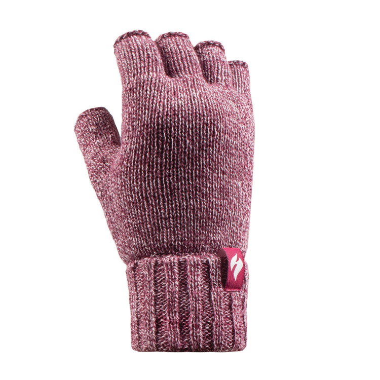 Ladies Carly Plain Fingerless Gloves - Rose