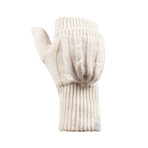 Ladies Ash Converter Mittens - Cream