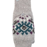 Ladies Heather Converter Mittens - Light Grey