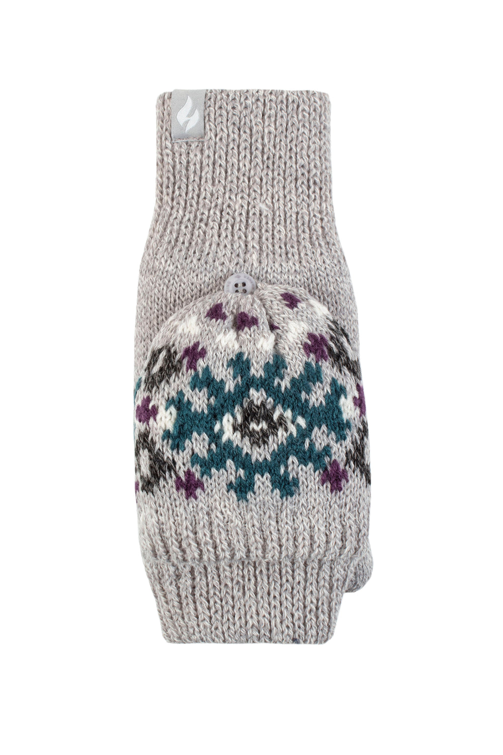 Ladies Heather Converter Mittens - Light Grey