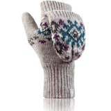 Ladies Heather Converter Mittens - Light Grey