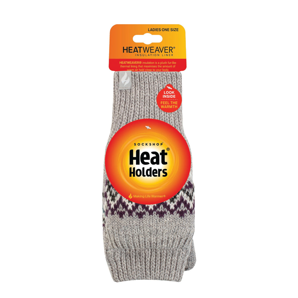 Ladies Heather Converter Mittens - Light Grey