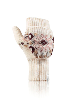 Ladies Heather Converter Mittens - Cream