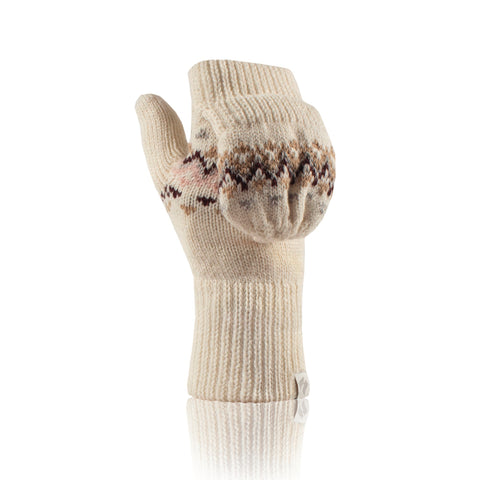 Ladies Heather Converter Mittens - Cream