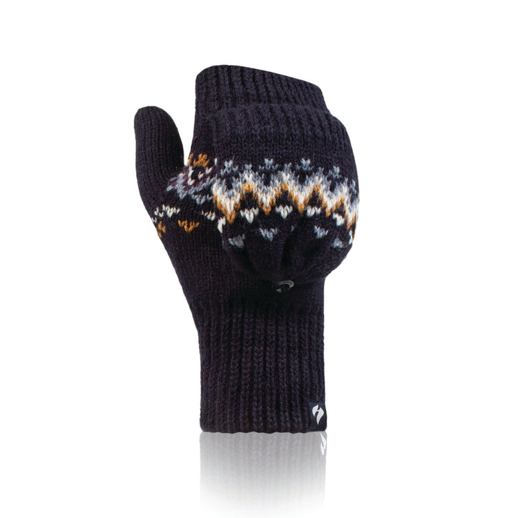 Ladies Heather Converter Mittens - Navy