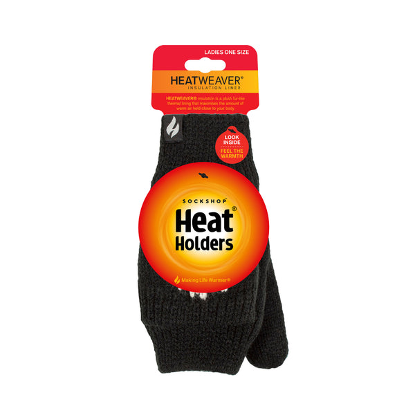 Ladies Snowflake Converter Mittens - Black