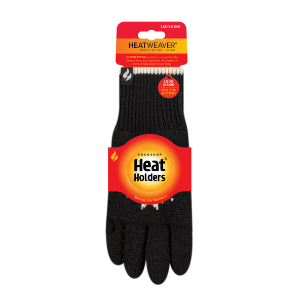 Ladies Snowflake Thermal Gloves - Black