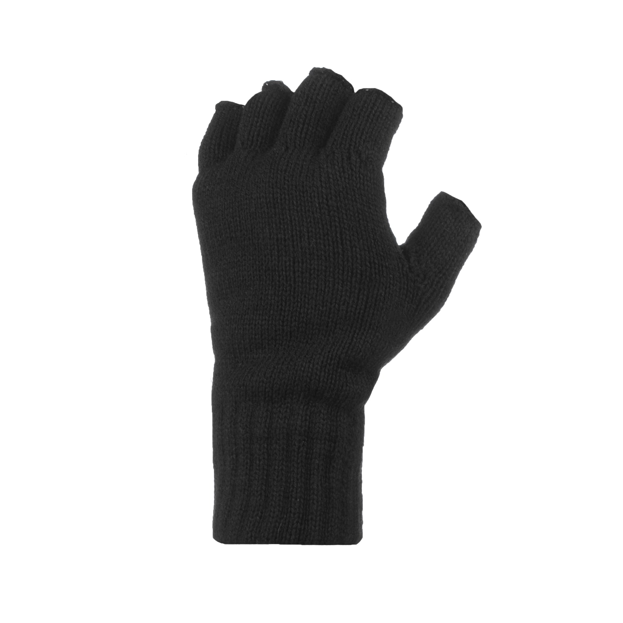 Mens Skala Fingerless Gloves Black Heat Holders