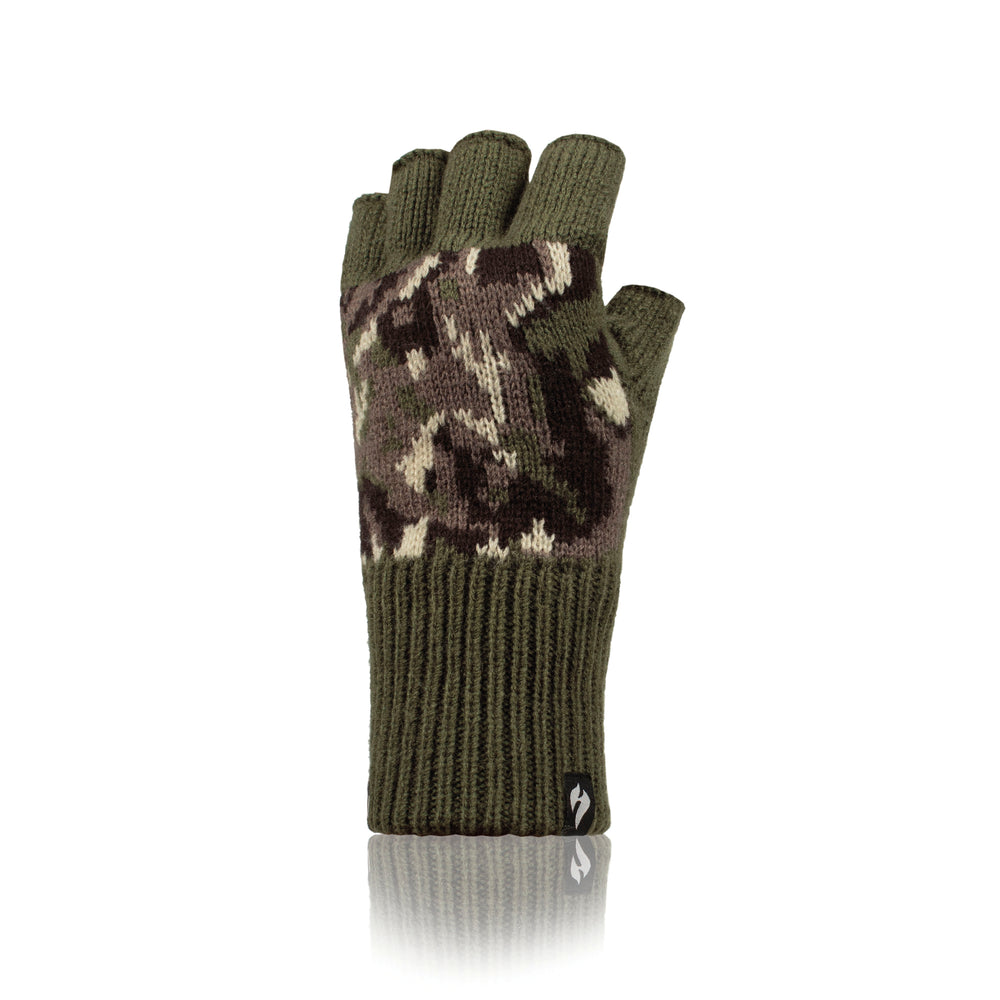 Mens Fingerless Gloves - Camo