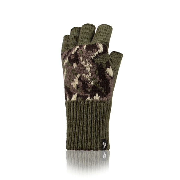 Mens Fingerless Gloves - Camo