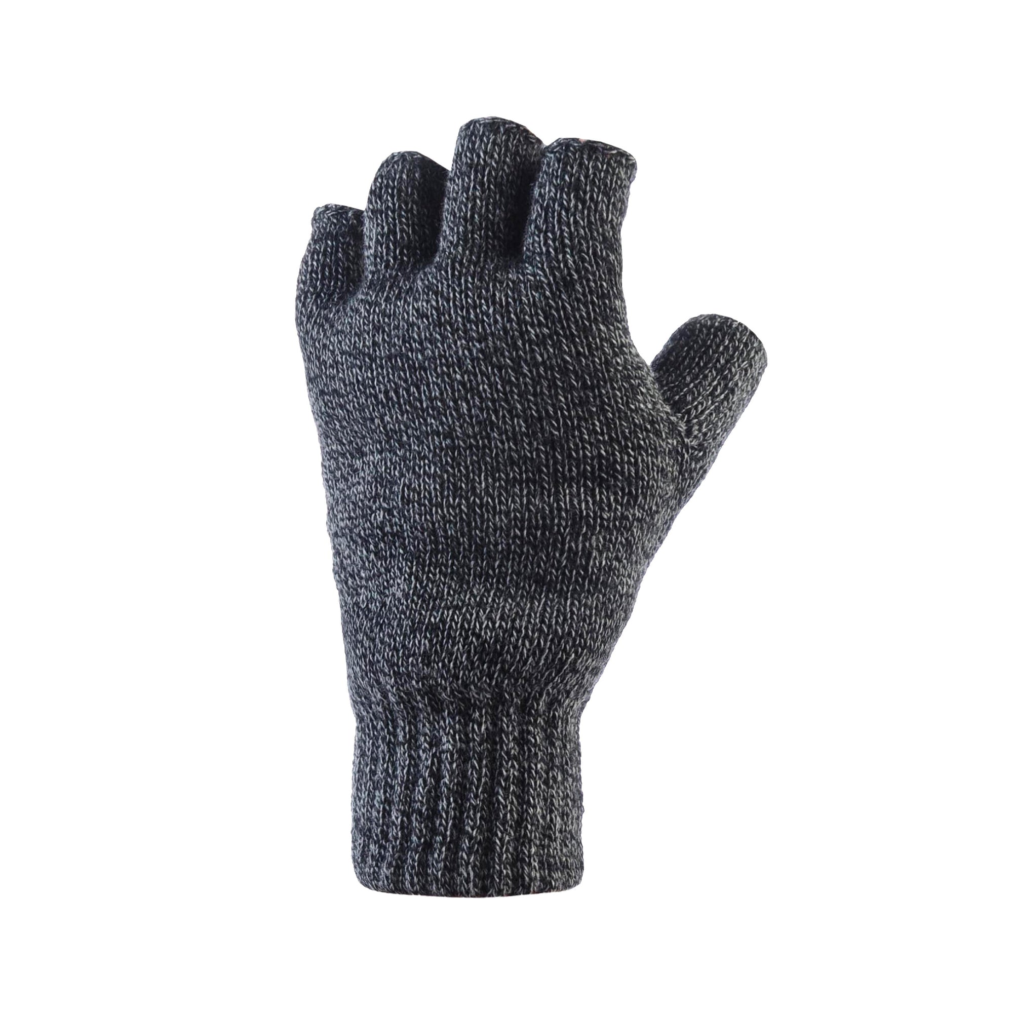 Mens Skala Fingerless Gloves Charcoal Heat Holders