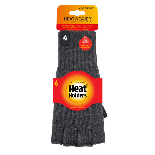 Mens Skala Fingerless Gloves - Charcoal