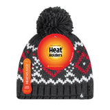 Mens Helsinki Bobble Hat - Charcoal & Red