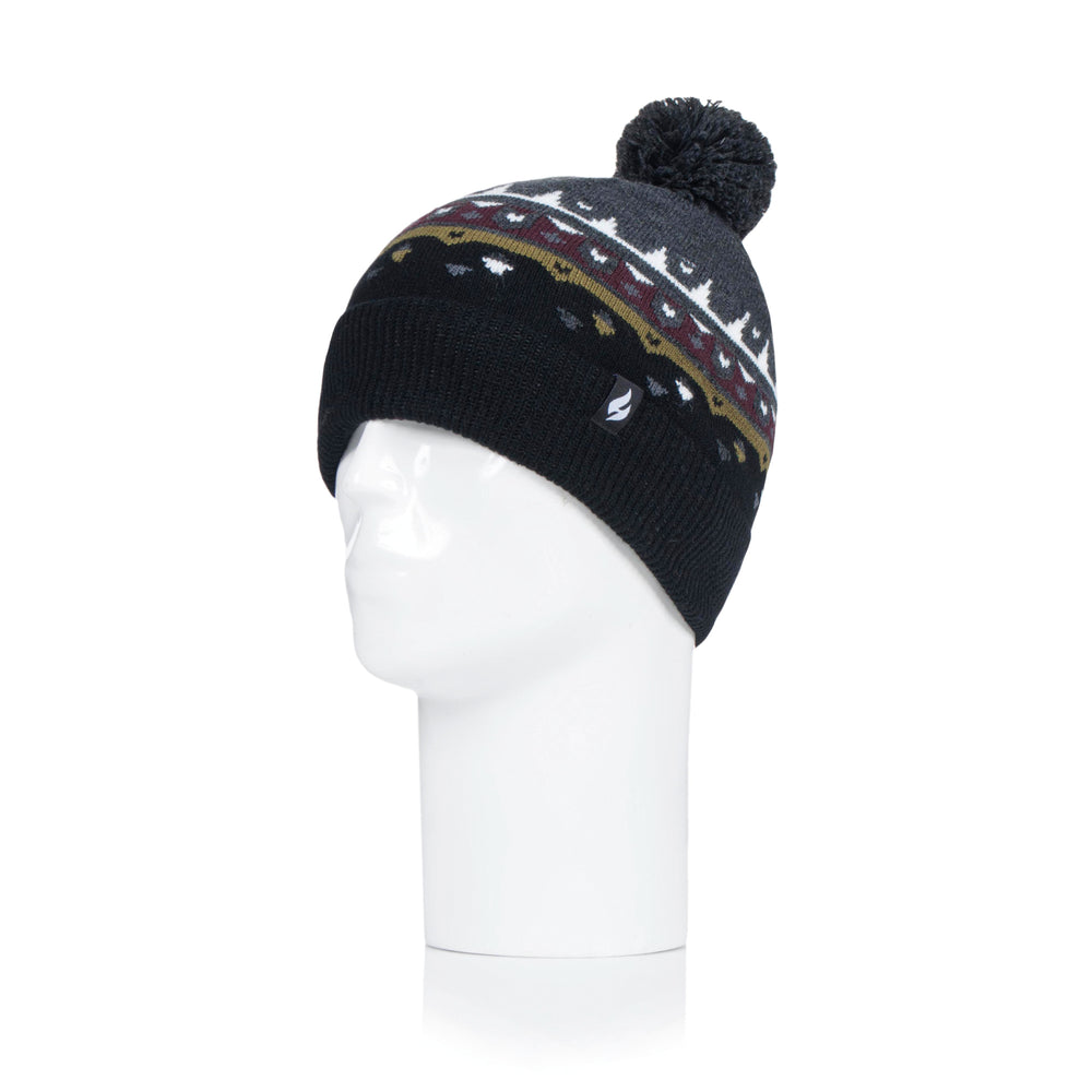 Mens Ribble Bobble Hat - Black