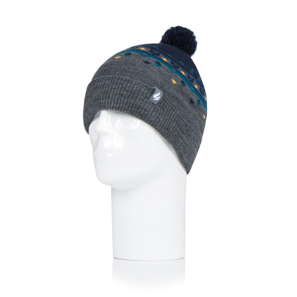 Mens Ribble Bobble Hat - Pebble Grey