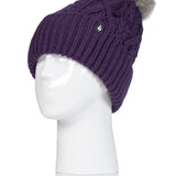 Ladies Solna Pom Pom Hat - Purple