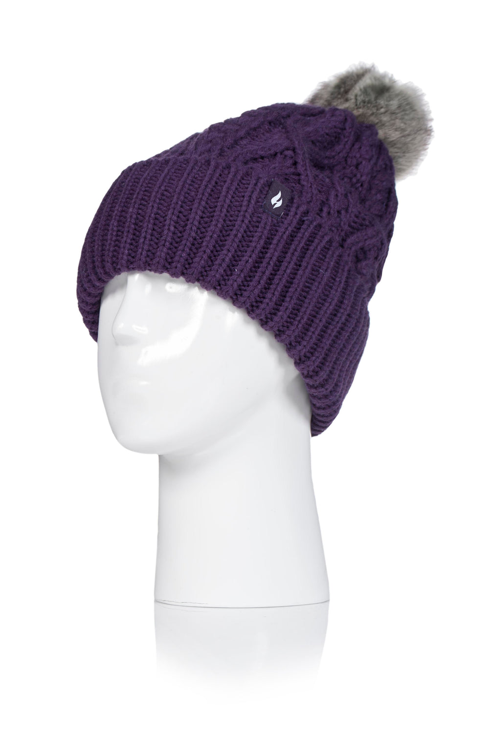 Ladies Solna Pom Pom Hat - Purple