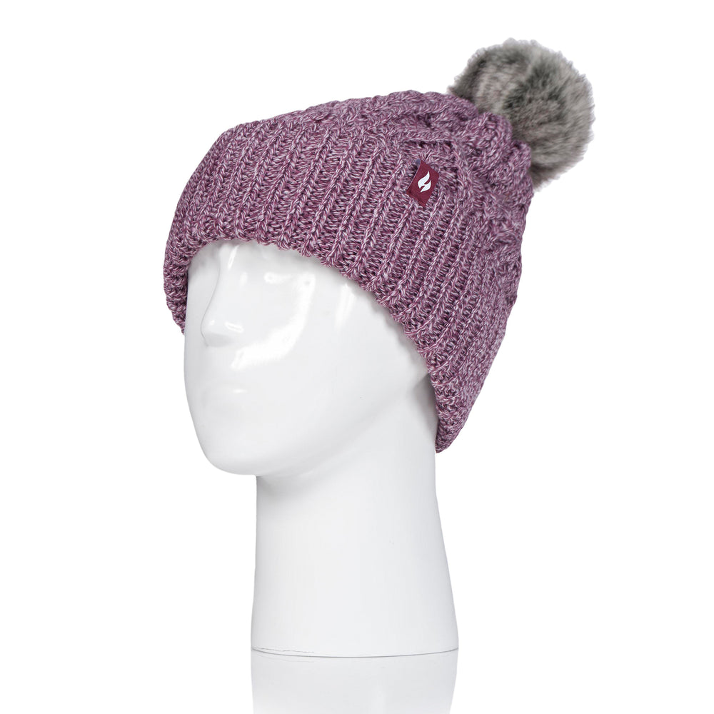 Ladies Solna Pom Pom Hat - Rose