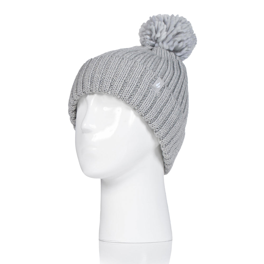 Ladies Arden Pom Pom Hat - Light Grey