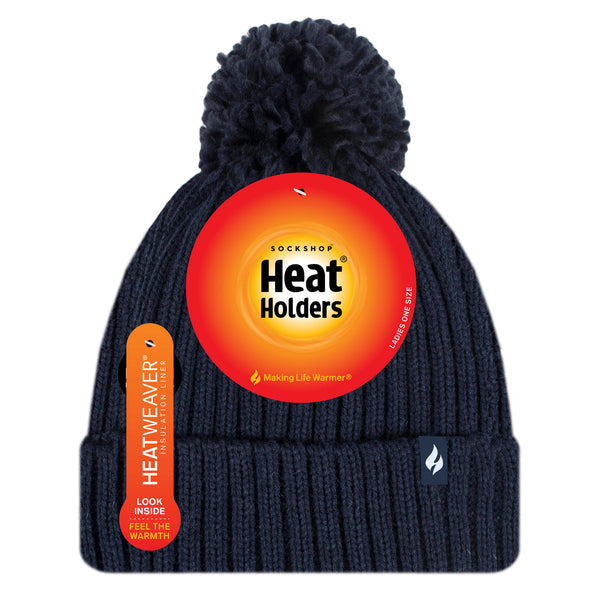 Ladies Arden Pom Pom Hat - Navy