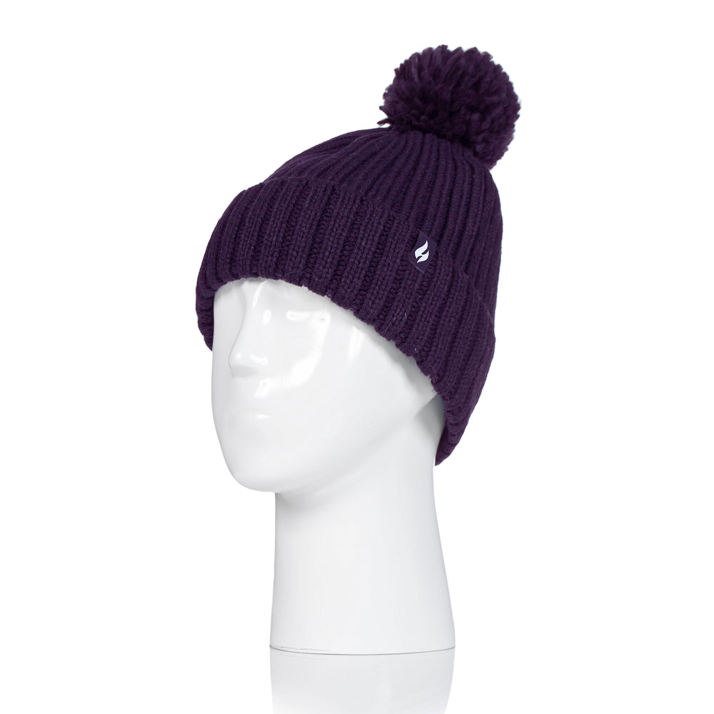 Ladies Arden Pom Pom Hat - Purple