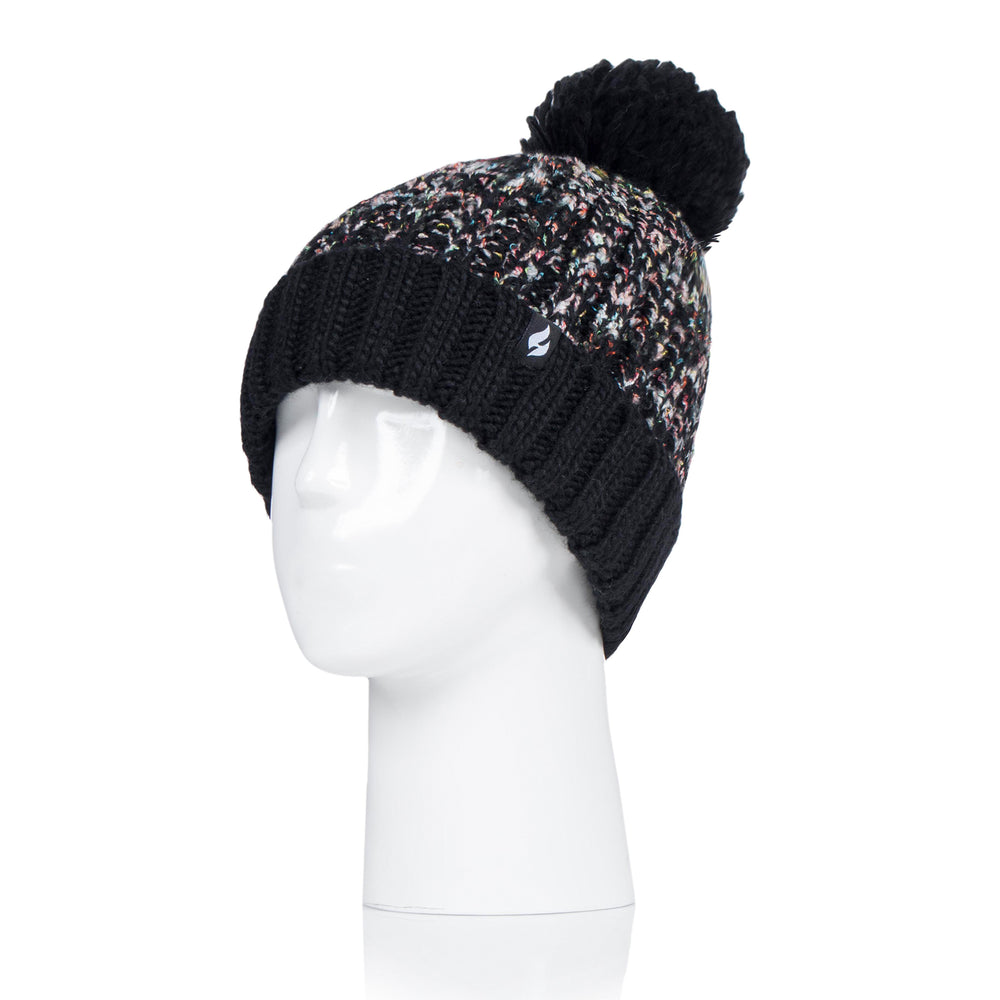 Ladies Eidda Pom Pom Hat - Black